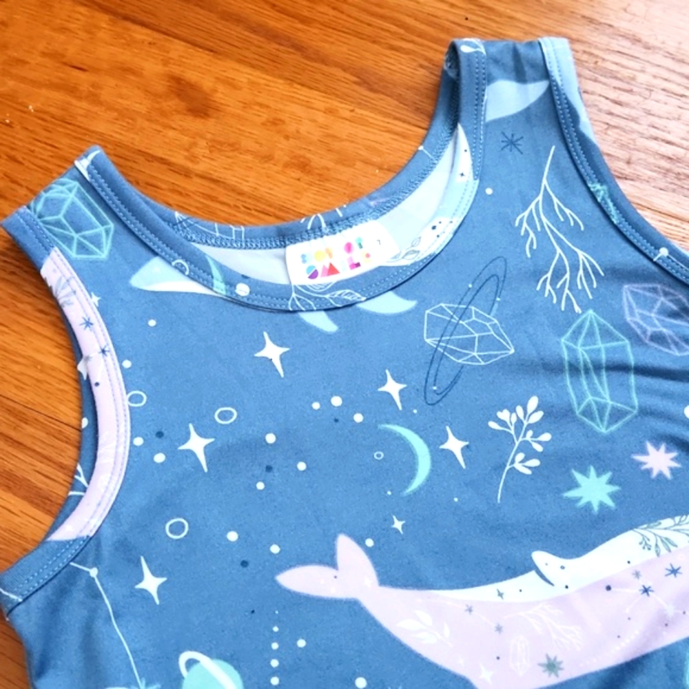 DotDotSmile Whale Print Blue Dress and Leggings Set - Picture 2 of 3